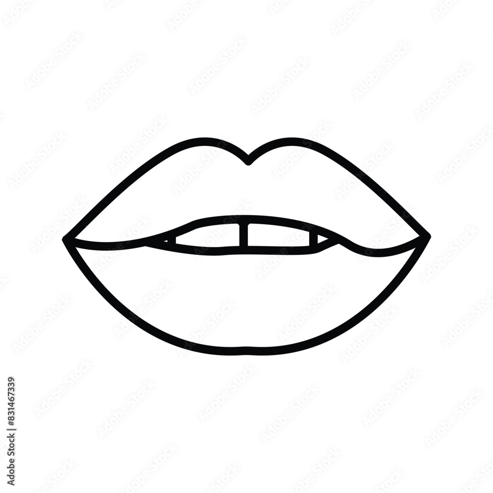 simple design lips icon vector simple design lips icon vector