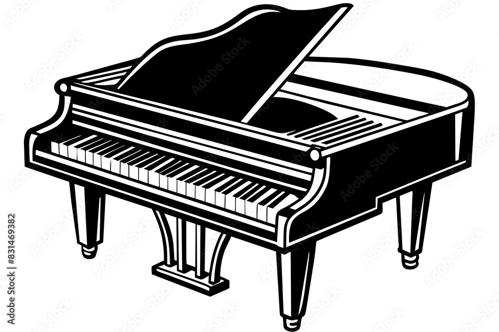 piano silhouette vector illustration piano silhouette vector illustration