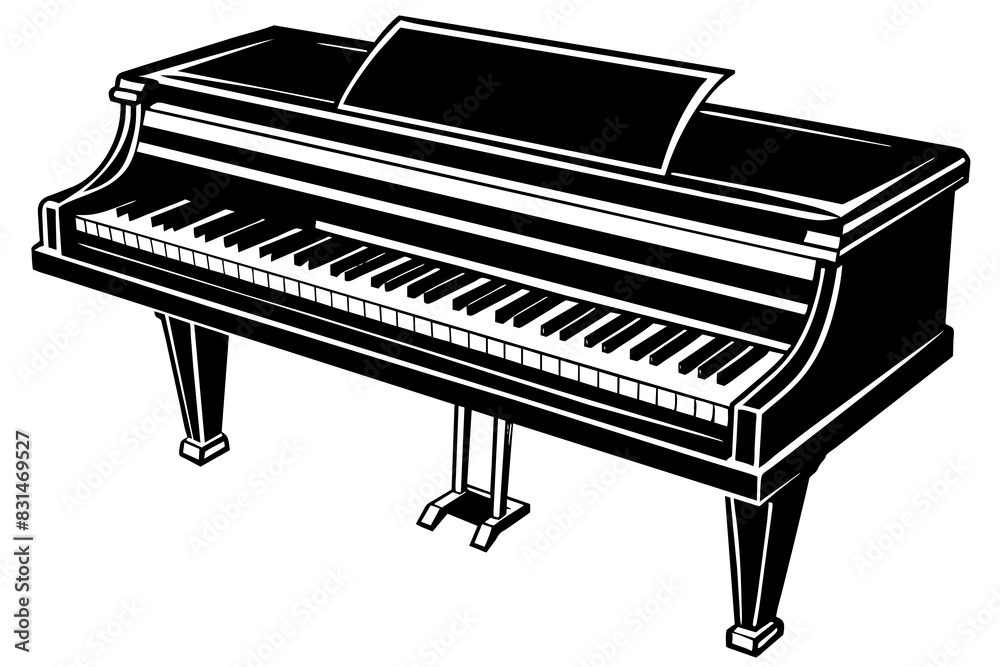 piano silhouette vector illustration piano silhouette vector illustration