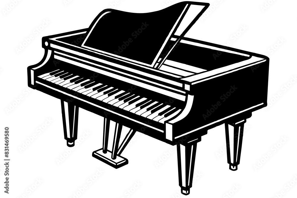 piano silhouette vector illustration piano silhouette vector illustration