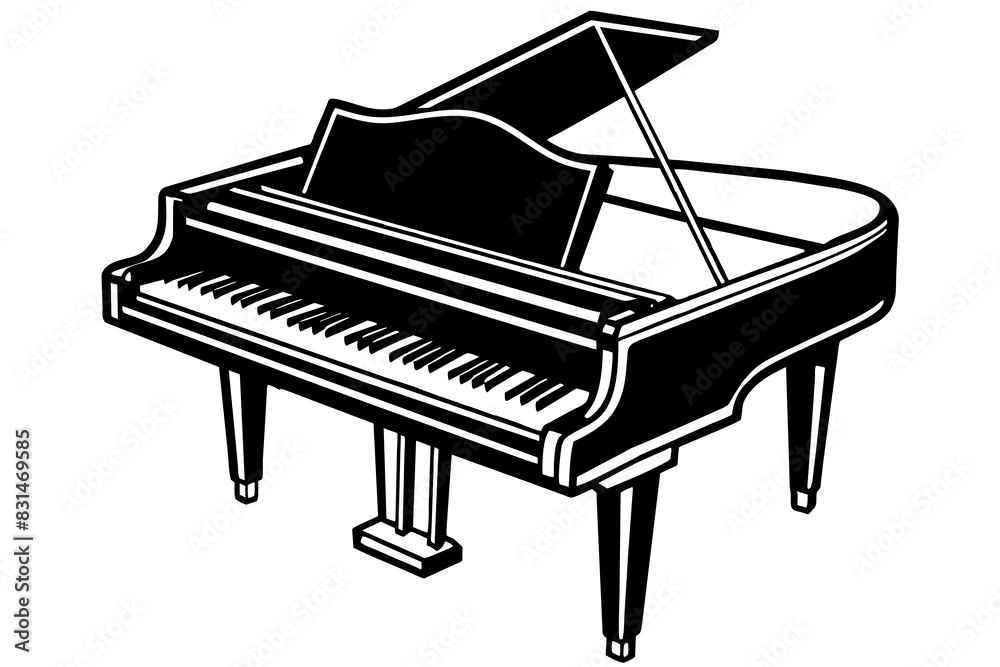 piano silhouette vector illustration piano silhouette vector illustration