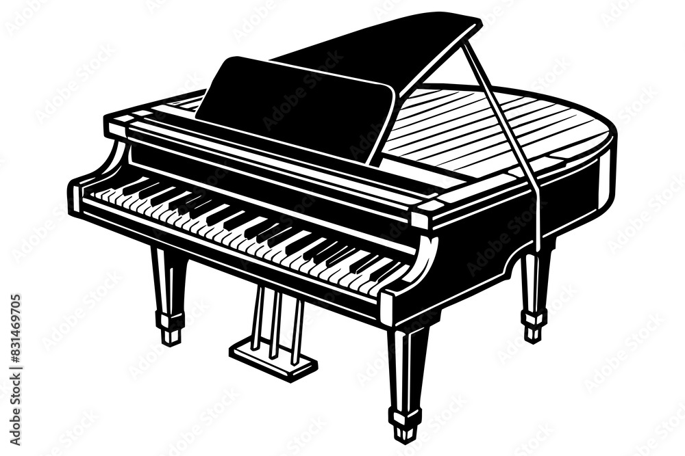 piano silhouette vector illustration piano silhouette vector illustration