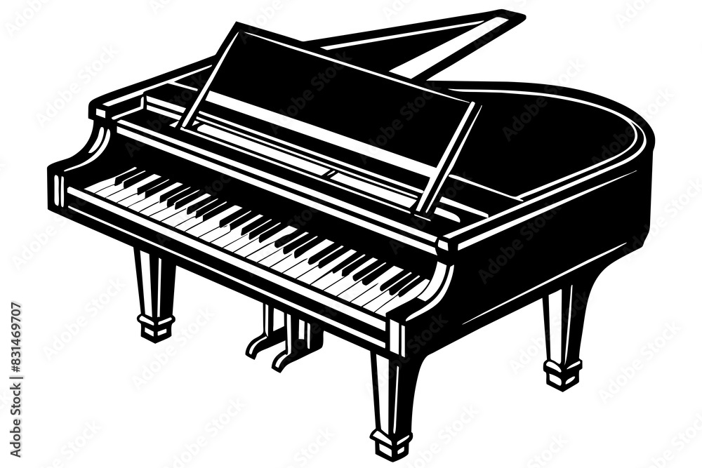 piano silhouette vector illustration piano silhouette vector illustration