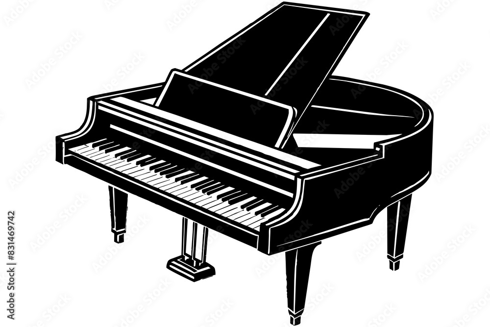 piano silhouette vector illustration piano silhouette vector illustration