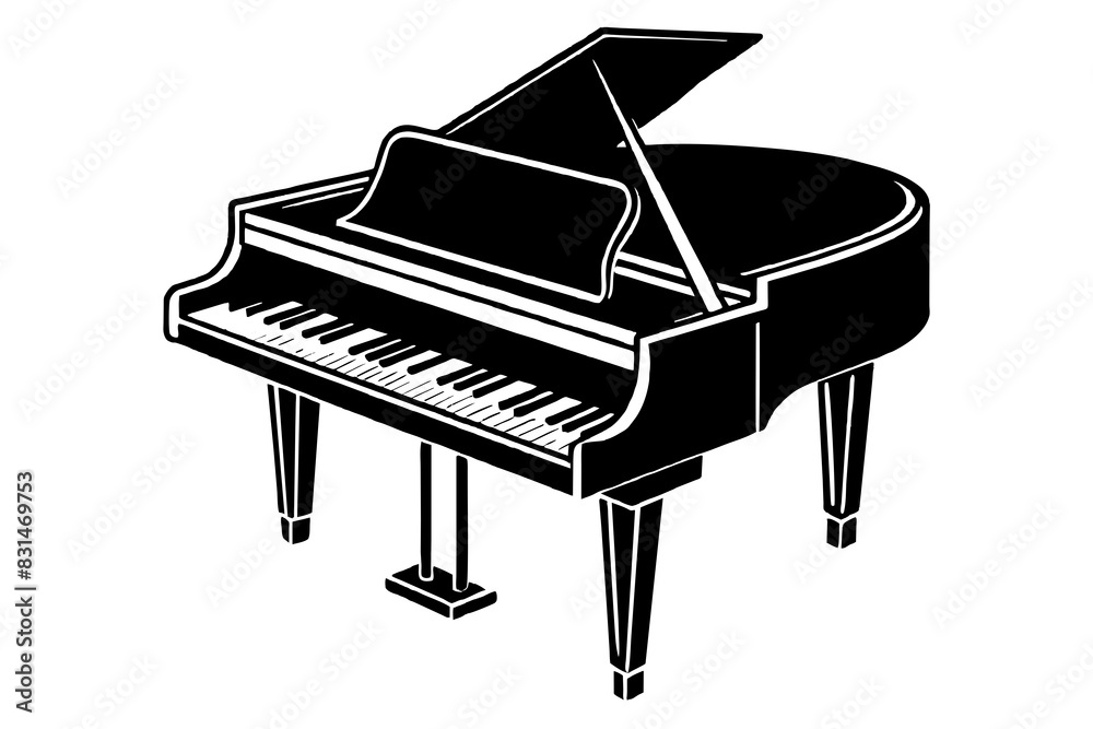piano silhouette vector illustration piano silhouette vector illustration