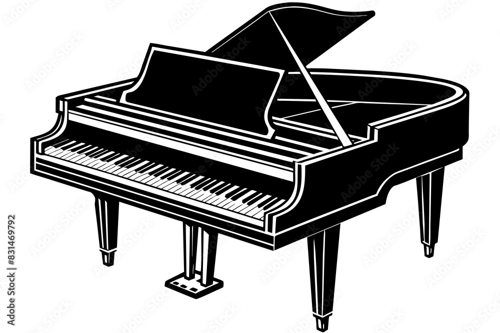 piano silhouette vector illustration piano silhouette vector illustration