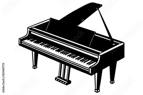 piano silhouette vector illustration