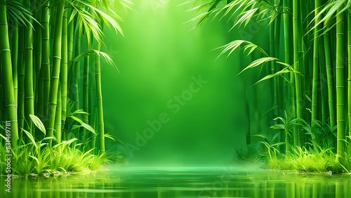 Beautiful and beautiful bamboo forest Generative AI