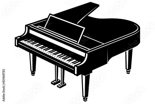 piano silhouette vector illustration