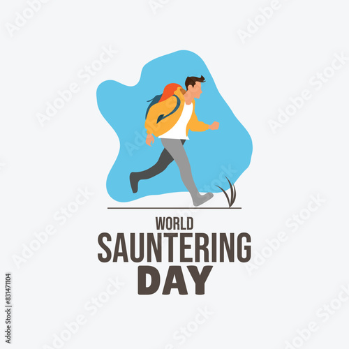world sauntering day design with people walking vector