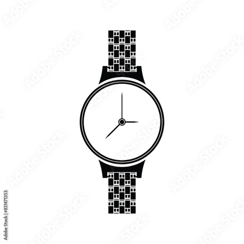 modern style luxury watch vector icon