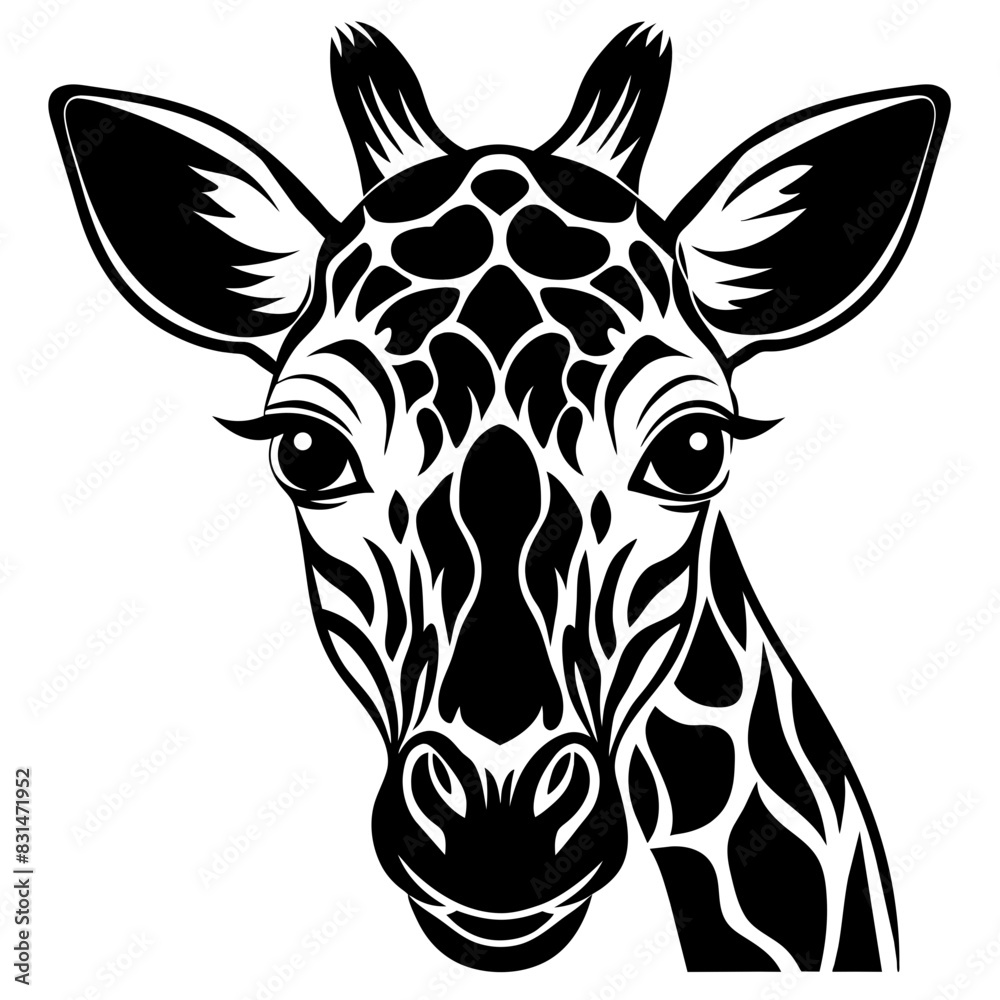 giraffe head silhouette vector illustration giraffe head silhouette vector illustration