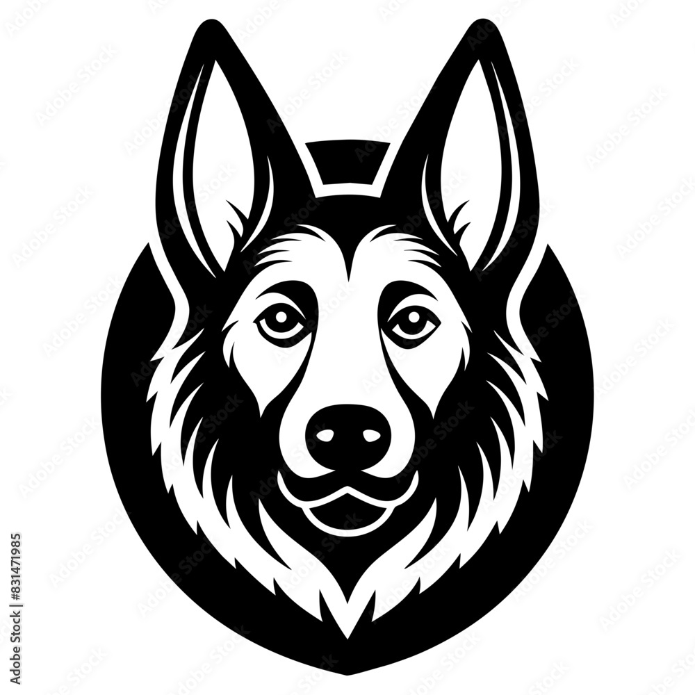 dog head silhouette vector illustration dog head silhouette vector illustration
