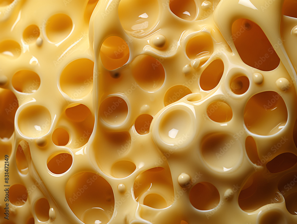 Cheese texture with holes close up Cheese texture with holes close up