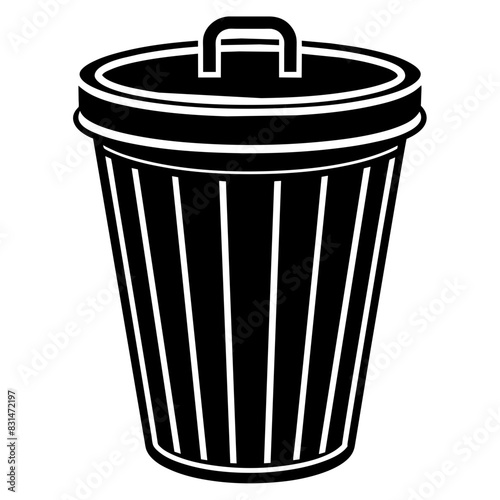 Wallpaper Mural trash can icon silhouette vector illustration Torontodigital.ca