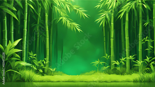 Beautiful and beautiful bamboo forest Generative AI