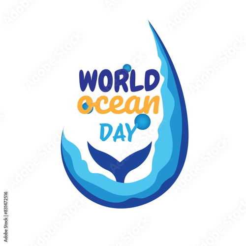 world ocean day design vector