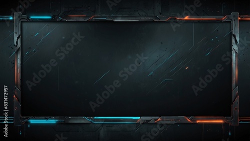 abstract futuristic gaming background overlay for copy space. metal plate wallpaper for live streaming monitor display. 2d style