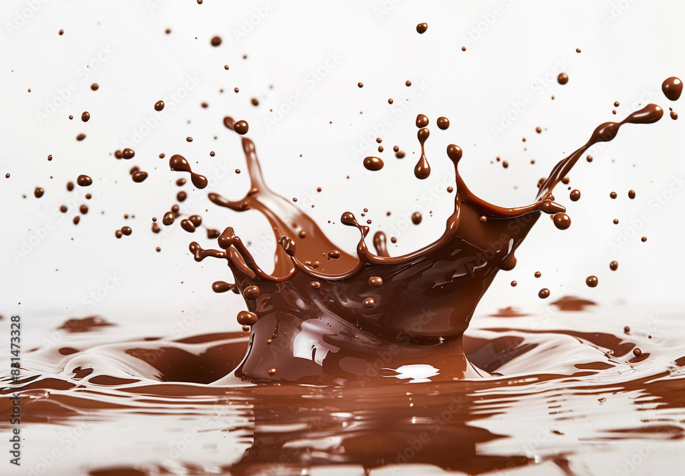 Photo of a splash of brown chocolate , cocoa splash , chocolate drink splash background Photo of a splash of brown chocolate , cocoa splash , chocolate drink splash background