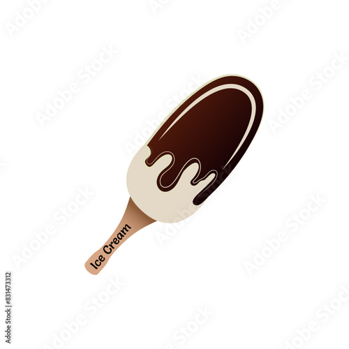 Eskimo ice cream logo dessert illustration vector chocolate cover cool vanilla taste