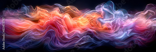 abstract expressionist painting with fluid dynamic forms and vibrant colors captured using Long Exposure Photography and InBody Image Stabilization for a fluid motionfilled effect photo