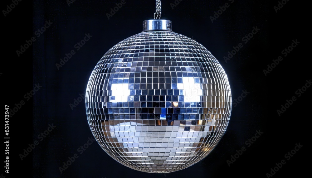 Obraz premium Elegant disco ball with sparkling reflections hanging gracefully from a gleaming chain