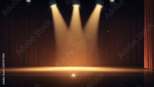 background of stage with spotlight symmetry. 2d style