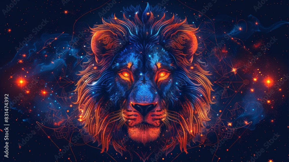 Whimsical Zodiac Card with Leo Sign for Astrology Enthusiasts Generative AI