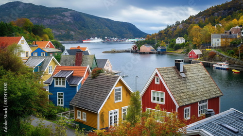 charming seaside village with colorful houses overlooking a picturesque harbor