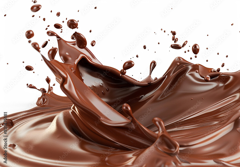 Photo of a splash of brown chocolate , cocoa splash , chocolate drink splash background Photo of a splash of brown chocolate , cocoa splash , chocolate drink splash background