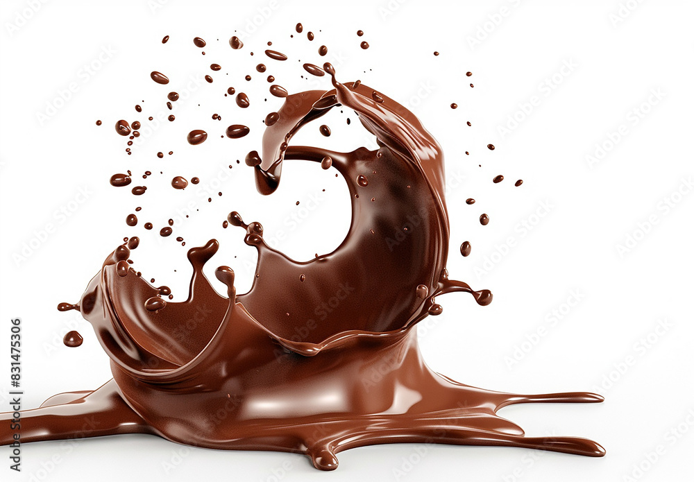 Photo of a splash of brown chocolate , cocoa splash , chocolate drink splash background Photo of a splash of brown chocolate , cocoa splash , chocolate drink splash background