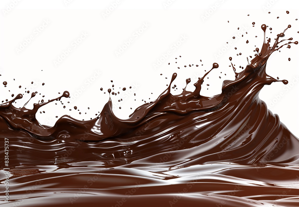 Photo of a splash of brown chocolate , cocoa splash , chocolate drink splash background Photo of a splash of brown chocolate , cocoa splash , chocolate drink splash background