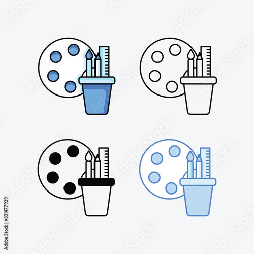 Paiting icons vector stock illustration
