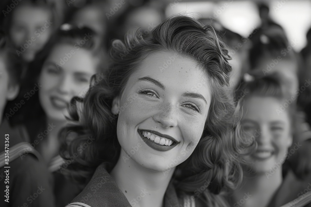 Obraz premium Vintage Women Engaging in Conversation