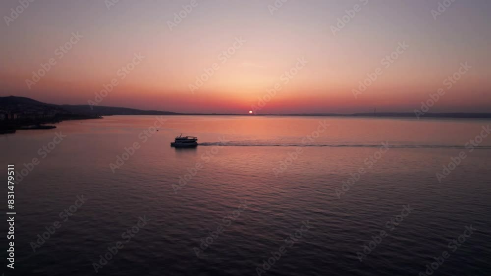 Aerial view of Kocaeli, Turkey. Karamursel District. Marmara Sea sunset view. Drone shot. Aerial view of Kocaeli, Turkey. Karamursel District. Marmara Sea sunset view. Drone shot.