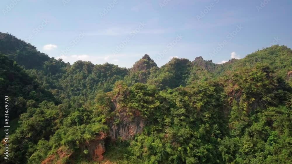 Aerial drone video, Mountains and rice fields of Vietnam at sunset. Lush green tropical rainforest landscape with misty mountains at dawn, Karst Mountains On Cat Ba Island, Halong Bay, Vietnam Aerial drone video, Mountains and rice fields of Vietnam at sunset. Lush green tropical rainforest landscape with misty mountains at dawn, Karst Mountains On Cat Ba Island, Halong Bay, Vietnam