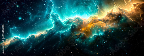 Nebula of gases and stars of soft colors. Space. Astrology. Astronomy