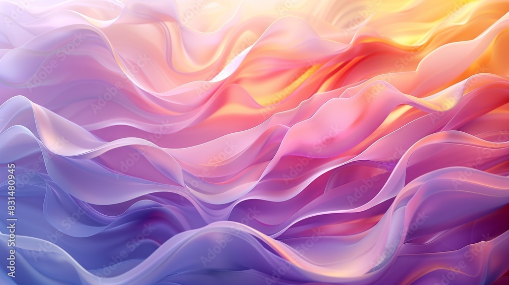 Layers of coral and turquoise translucent veils background
