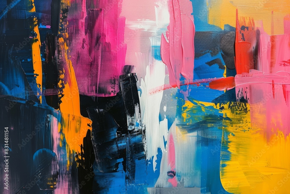 Fototapeta premium Experience the creativity of abstract painting with bold strokes and vivid hues