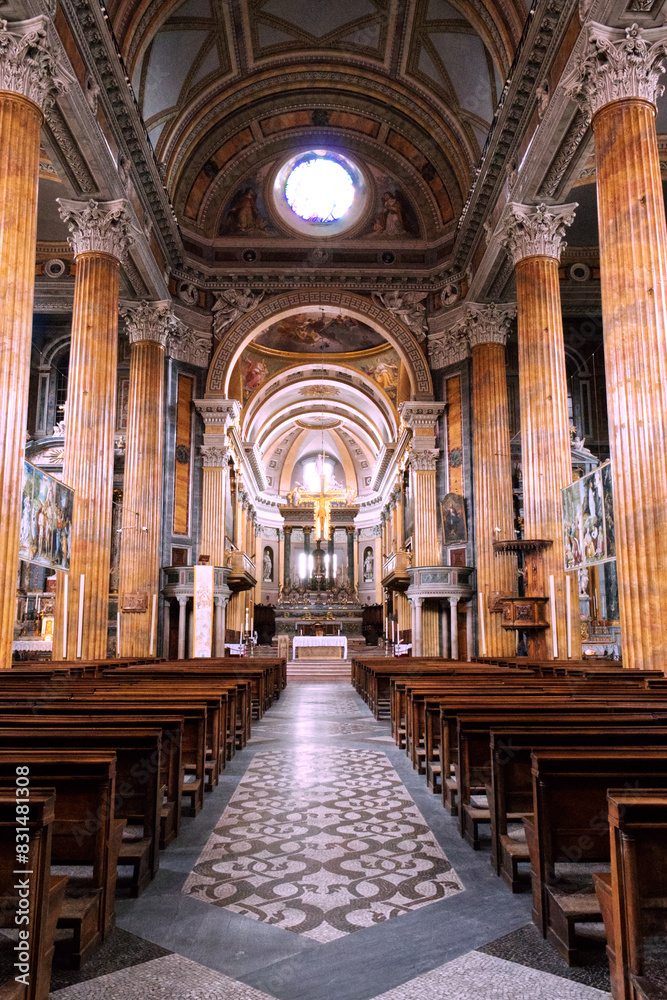 Fototapeta premium Interiors of a church in Novara.