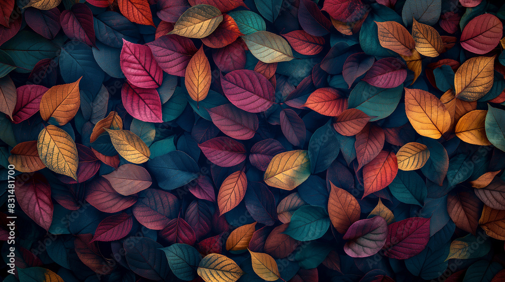 A colorful leafy background with a variety of colors including red, yellow A colorful leafy background with a variety of colors including red, yellow