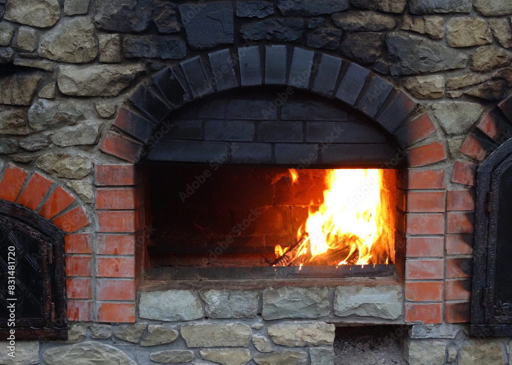 Sooty Top Part Of Brick Oven With Fireplace Inside It
Sooty Top Part Of Brick Oven With Fireplace Inside It