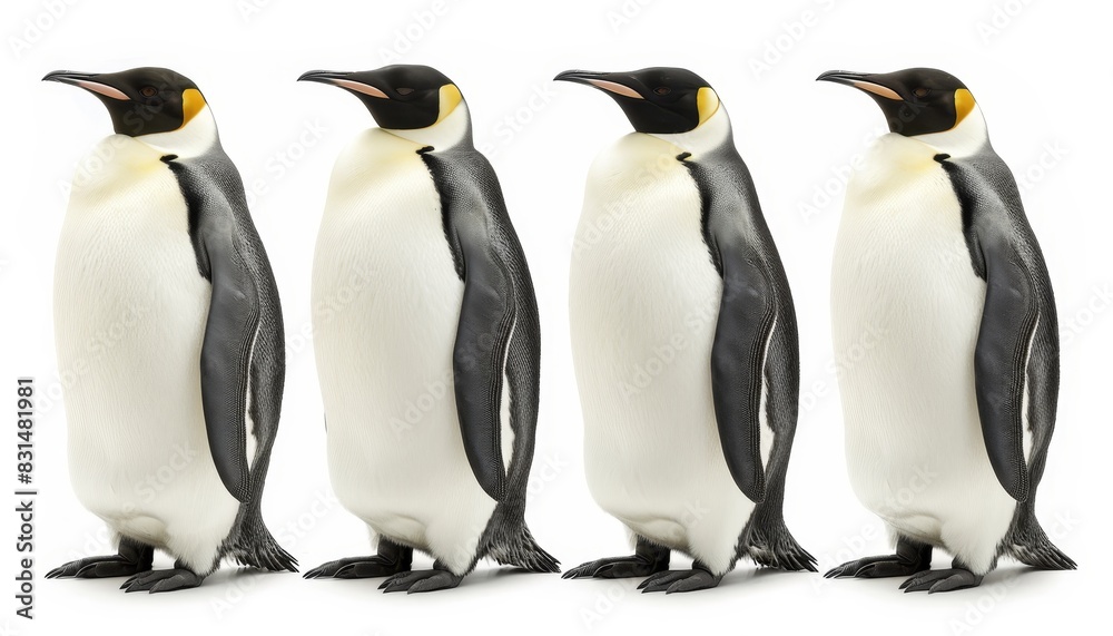 Fototapeta premium Harmonious penguin gathering a united group of penguins standing together in solidarity