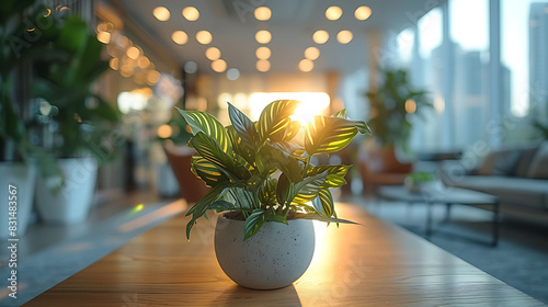 outoffocus office environment with soft blurred lines and a neutral color palette captured using HighSpeed Photography and InBody Image Stabilization for a serene calming effect photo