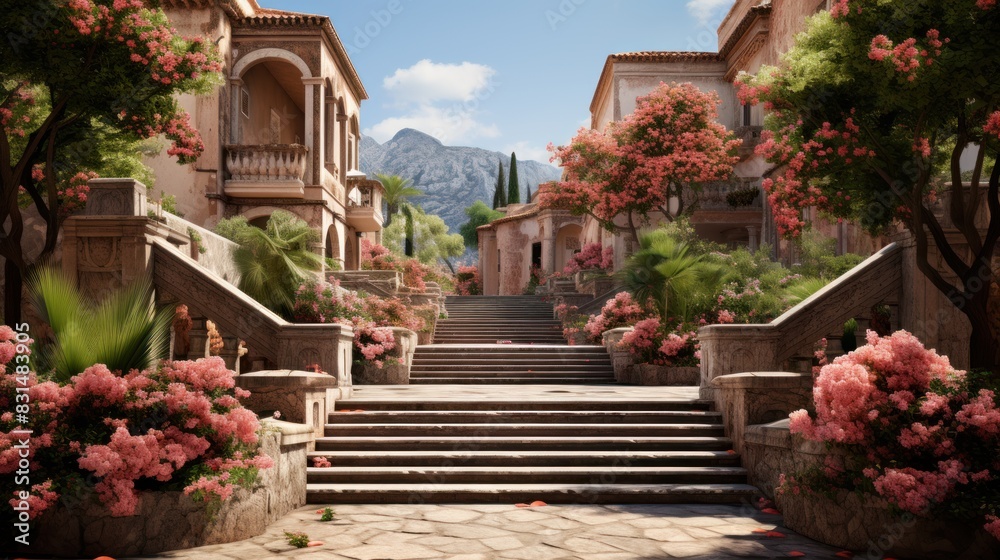 Fototapeta premium staircase in the garden