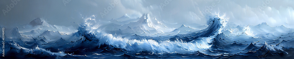 Blue Wave on White Background