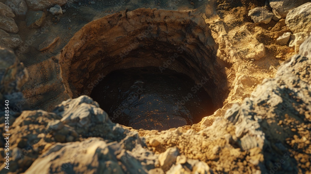 The risk and excitement of exploring a newly discovered sinkhole, descending into the unknown.