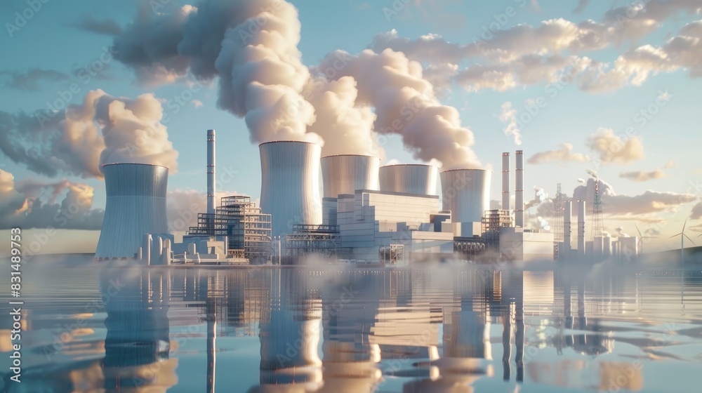 The evolution of power plant technologies from steam to nuclear. Stock ...