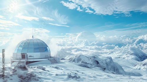 The construction of an Arctic observatory, studying the skies from the top of the world. photo