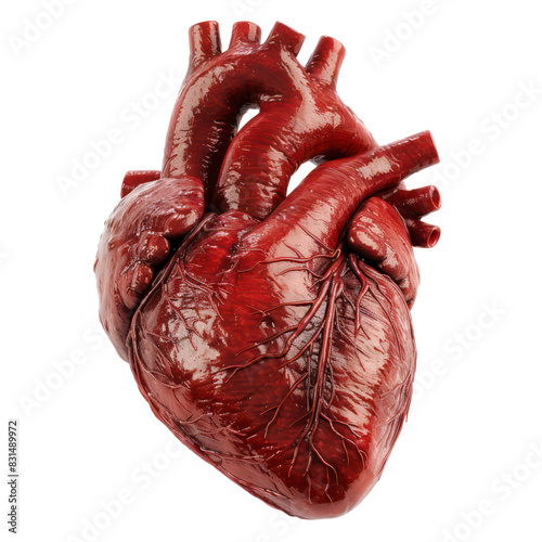 Real human heart isolated on transparent background photo